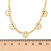 Brass Micro Pave Colorful Cubic Zirconia Smiling Face Round Beaded Bib Necklaces for Women NJEW-F364-07B-G-5