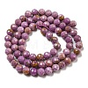 Natural Lepidolite/Purple Mica Stone Beads Strands G-NH0011-A01-04-3