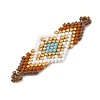 Glass MIYUKI Delica Beads Braided Connector Charms PALLOY-MZ01412-03-2