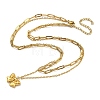 304 Stainless Steel Bowknot Pendant Necklaces NJEW-L182-001G-07-5