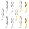 10Pcs 2 Colors Bowknot Rack Plating Brass Clear Cubic Zirconia Watch Band Clasps ZIRC-DC0001-09-1