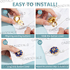 8Pcs 8 Colors Flower Brass & Glass Rhinestone Cufflinks FIND-CY0002-39-5