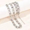 8MM 304 Stainless Steel Textured Ring Link Chain Necklaces NJEW-Z105-04P-03-2
