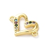 Brass Micro Pave Cubic Zirconia Connector Charms KK-S510-37G-02-2