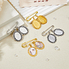 Alloy & Steel Oval Tray Brooch Base Settings JEWB-DC00008-4