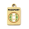 304 Stainless Steel Enamel Charms STAS-I336-22G-1