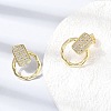 Brass Micro Pave Cubic Zirconia Stud Earrings KK-CBA5B62-03B-G-5