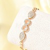 Brass Micro Pave Cubic Zirconia Chain Bracelets KK-R217-45G-2