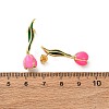 Brass Enamel Stud Earrings EJEW-F390-02G-02-5
