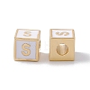 Rack Plating Brass Enamel Beads KK-B060-04G-04S-1
