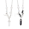 2Pcs Bullet Natural & Synthetic Gemstone Pendant Necklaces for Women Men NJEW-TA00224-2