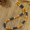 Bohemian Coconut & Wood Heishi Beaded Necklaces with Alloy End Chains for Men WGF984F-03-1