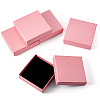 5Pcs Rhombus Textured Cardboard Jewelry Packing Boxes with Sponge Inside CBOX-TA0001-18D-2