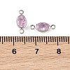 SHEGRACE Brass Pave Cubic Zirconia Oval Connector Charms XGRQ2O269-439B-P-3