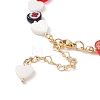 Colorful Heart Flower Beaded Bracelet for Girl Women X1-BJEW-TA00030-5