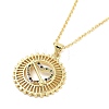 Brass Micro Pave Clear Cubic Zirconia Pendant Necklaces NJEW-Z035-02B-G-2