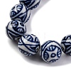 Handmade Blue and White Porcelain Beads Strands PORC-I027-04G-3