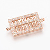 Brass Micro Pave Cubic Zirconia Links ZIRC-T004-31RG-2