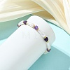 Natural Amethyst & Cultured Freshwater Pearl Beaded Bracelets BJEW-JB14045-03-2
