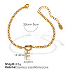304 Stainless Steel Micro Pave Clear Cubic Zirconia Charm Bracelets WG4D47F-07-1