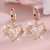 Heart Brass Micro Pave Clear Cubic Zirconia Hoop Earrings FS-WGD5D87-22-1