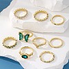 9Pcs Alloy with Rhinestone Finger Rings Sets FS-WG5AB7E-01-3