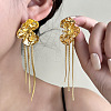 Zinc Alloy Tassel Stud Earrings FS-WG96B09-01-2