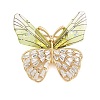 Butterfly Alloy Pave Clear Cubic Zirconia Brooches CU-CBAF5B4-01G-1