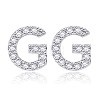 Brass Cubic Zirconia Stud Earrings EJEW-BB35118-G-1