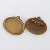 Vintage Alloy Brooch Cabochon Bezel Settings PALLOY-N0085-08M-3