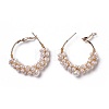 Pearl Beads Hoop Earrings EJEW-L218-12-2