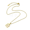 Ion Plating(IP) Rectangle with Initial Letter 304 Stainless Steel Pendant Necklace NJEW-R265-04G-T-3