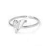 Adjustable 201 Stainless Steel Letter Open Cuff Rings for Women FS-WG61269-48-1