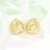 Woven Oval Brass Stud Earrings EJEW-D351-06G-5