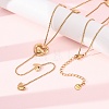 304 Stainless Steel Heart Y Tassel Lariat Necklaces for Women NJEW-F378-04G-1