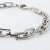 Tarnish Resistant Rectangle 201 Stainless Steel Chain Bracelets X-BJEW-N240-06P-2