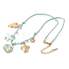 Ocean Theme Starfish Fish Turtle Shell Shape 304 Stainless Steel Pendant Necklaces NJEW-D344-03G-2