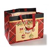 Christmas Theme Tartan Non-woven Fabric Gift Tote Bags with Handle ABAG-G017-01A-3