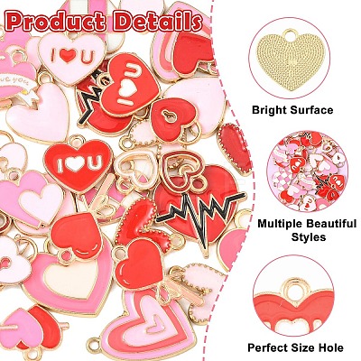 40Pcs 20 Styles Alloy Enamel Charms ENAM-YW0006-86-1