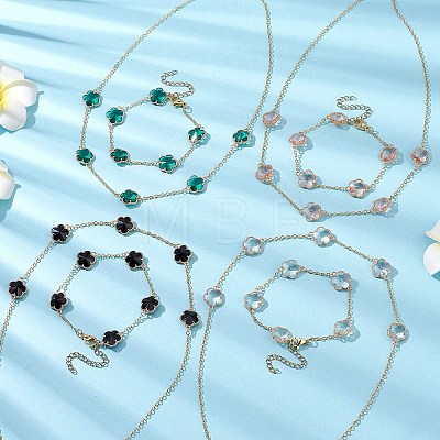 Brass Cable Chains Necklace and Bracelet Sets SJEW-JS01312-1