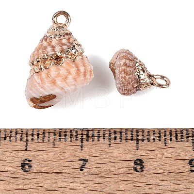 Electroplate Natural Spiral Shell Pendants SSHEL-Q100-37G-1