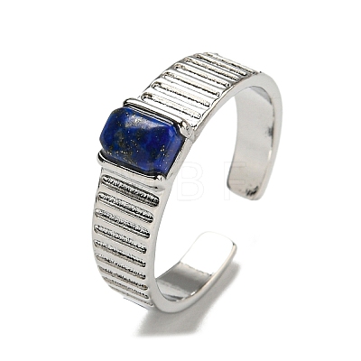 Natural Lapis Lazuli Adjustable Rings RJEW-K269-12P-06-1