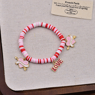 Valentine's Day Zinc Alloy Enamel Charm Bracelets FS-WG4D636-09-1