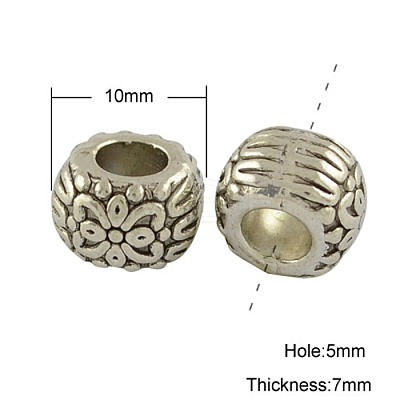 Tibetan Style Alloy European Beads X-MPDL-2206-AS-FF-1