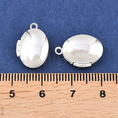 Oval Brass Locket Pendants KK-K414-12E-S-1