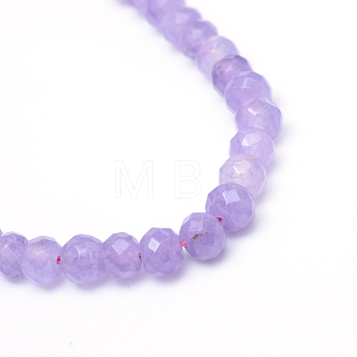 Faceted Rondelle Dyed Natural White Jade Bead Strands X-G-R343-6x8-03-1