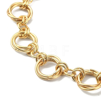 304 Stainless Steel Rings Link Chain Bracelet BJEW-TA00334-01-1