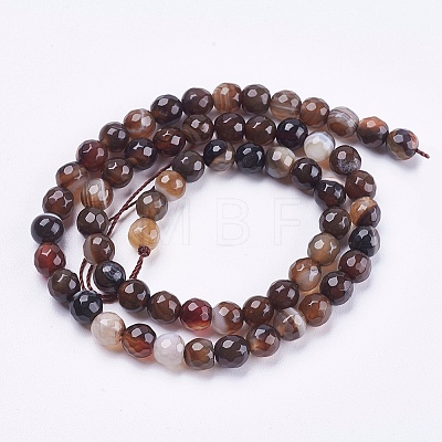 Natural Striped Agate/Banded Agate Beads Strands G-P364-04-6mm-1