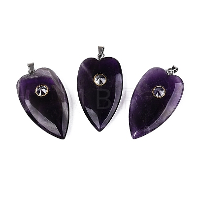 Natural Amethyst Pendants G-Q601-47B-1