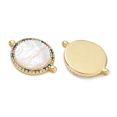 Rack Plating Brass Micro Pave Colorful Cubic Zirconia Connector Charms CU-CBA01AA-22G-1
